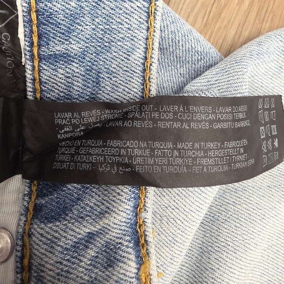 ZARA The Slim Boyfriend Jeans Beach Blue Distressed Ripped Raw Hem Women's 28 - Picture 4 of 9